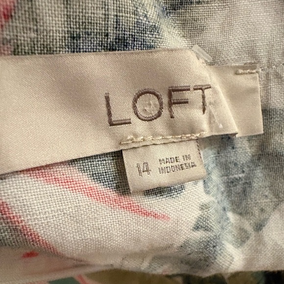 LOFT Tropical Floral Maxi Dress in Pink and Green size 14 - Picture 9 of 10